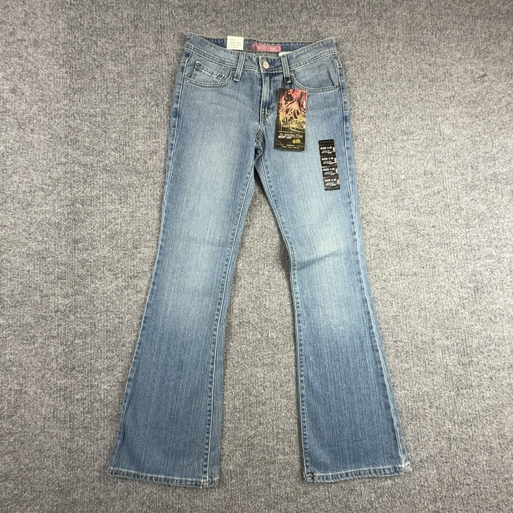 Y2K Levi's 518 Superlow Bootcut Jeans Juniors 3 Medium Wash Low Rise Stretch
